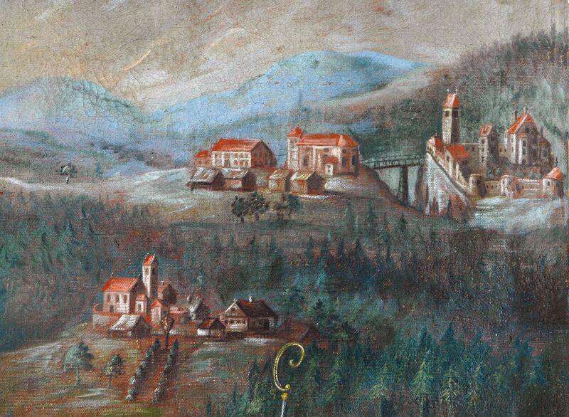 Datei:Kreuzkirchen und Mitterfels Gemaelde Pfarrhof Oberalteich.jpg